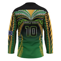 Custom Cook Islands Rugby League Hockey Jersey Avaiki Tatau Tribal Motifs Black Color - Polynesian Pride