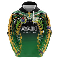 Custom Cook Islands Rugby League Hoodie Avaiki Tatau Tribal Motifs Black Color - Polynesian Pride