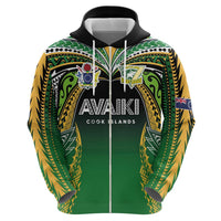 Custom Cook Islands Rugby League Hoodie Avaiki Tatau Tribal Motifs Black Color - Polynesian Pride