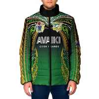 Custom Cook Islands Rugby League Padded Jacket Avaiki Tatau Tribal Motifs Black Color LT03 Men Black - Polynesian Pride