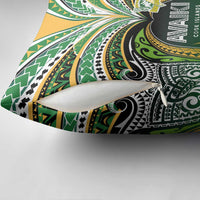 Cook Islands Rugby League Pillow Cover Avaiki Tatau Tribal Motifs Black Color - Polynesian Pride