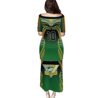 Custom Cook Islands Rugby League Puletasi Avaiki Tatau Tribal Motifs Black Color LT03 - Polynesian Pride