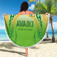 Cook Islands Rugby League Beach Blanket Avaiki Tatau Tribal Motifs White Color - Polynesian Pride