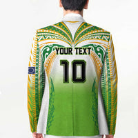 Custom Cook Islands Rugby League Blazer Avaiki Tatau Tribal Motifs White Color LT03 - Polynesian Pride
