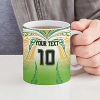 Custom Cook Islands Rugby League Ceramic Mug Avaiki Tatau Tribal Motifs White Color LT03 - Polynesian Pride