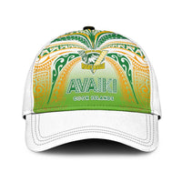 Cook Islands Rugby League Classic Cap Avaiki Tatau Tribal Motifs White Color LT03 Universal Fit White - Polynesian Pride