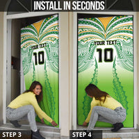 Custom Cook Islands Rugby League Door Cover Avaiki Tatau Tribal Motifs White Color - Polynesian Pride