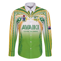 Custom Cook Islands Rugby League Family Matching Long Sleeve Bodycon Dress and Hawaiian Shirt Avaiki Tatau Tribal Motifs White Color - Polynesian Pride