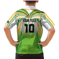 Custom Cook Islands Rugby League Family Matching Mermaid Dress and Hawaiian Shirt Avaiki Tatau Tribal Motifs White Color - Polynesian Pride