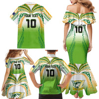 Custom Cook Islands Rugby League Family Matching Mermaid Dress and Hawaiian Shirt Avaiki Tatau Tribal Motifs White Color LT03 - Polynesian Pride