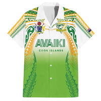 Custom Cook Islands Rugby League Family Matching Off The Shoulder Long Sleeve Dress and Hawaiian Shirt Avaiki Tatau Tribal Motifs White Color - Polynesian Pride