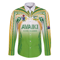 Custom Cook Islands Rugby League Family Matching Off The Shoulder Long Sleeve Dress and Hawaiian Shirt Avaiki Tatau Tribal Motifs White Color - Polynesian Pride