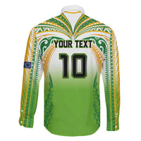 Custom Cook Islands Rugby League Family Matching Puletasi and Hawaiian Shirt Avaiki Tatau Tribal Motifs White Color LT03 - Polynesian Pride