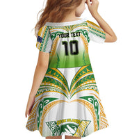 Custom Cook Islands Rugby League Family Matching Summer Maxi Dress and Hawaiian Shirt Avaiki Tatau Tribal Motifs White Color LT03 - Polynesian Pride