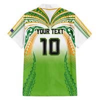 Custom Cook Islands Rugby League Family Matching Summer Maxi Dress and Hawaiian Shirt Avaiki Tatau Tribal Motifs White Color - Polynesian Pride