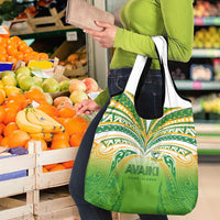 Cook Islands Rugby League Grocery Bag Avaiki Tatau Tribal Motifs White Color LT03 - Polynesian Pride