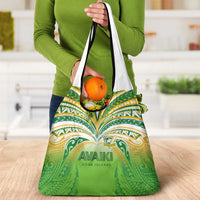 Cook Islands Rugby League Grocery Bag Avaiki Tatau Tribal Motifs White Color LT03 - Polynesian Pride