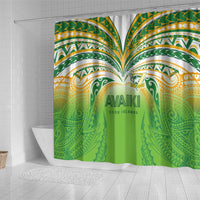 Cook Islands Rugby League Shower Curtain Avaiki Tatau Tribal Motifs White Color LT03 - Polynesian Pride