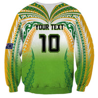 Custom Cook Islands Rugby League Sweatshirt Avaiki Tatau Tribal Motifs White Color LT03 - Polynesian Pride