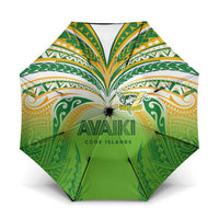 Cook Islands Rugby League Umbrella Avaiki Tatau Tribal Motifs White Color - Polynesian Pride