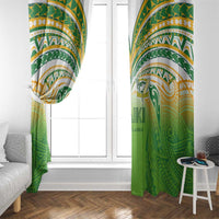 Cook Islands Rugby League Window Curtain Avaiki Tatau Tribal Motifs White Color LT03 - Polynesian Pride