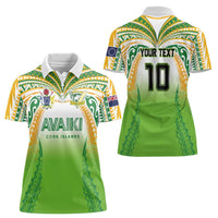 Custom Cook Islands Rugby League Women Polo Shirt Avaiki Tatau Tribal Motifs White Color LT03 - Polynesian Pride