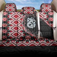 Red Taniko Motif Aotearoa Manaia and Silver Fern Back Car Seat Cover