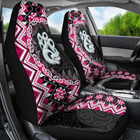 Pink Taniko Motif Aotearoa Manaia and Silver Fern Car Seat Cover