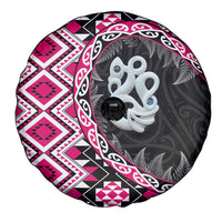 Pink Taniko Motif Aotearoa Manaia and Silver Fern Spare Tire Cover