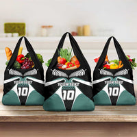 Custom New Zealand Bicycle 2025 Grocery Bag LT03 3-pack One Size Black-Teal - Polynesian Pride
