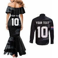 Custom New Zealand Football-Towards World Cup 2026 Couples Matching Mermaid Dress and Long Sleeve Button Shirt