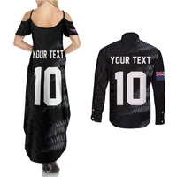 Custom New Zealand Football-Towards World Cup 2026 Couples Matching Summer Maxi Dress and Long Sleeve Button Shirt