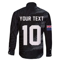 Custom New Zealand Football-Towards World Cup 2026 Family Matching Off The Shoulder Long Sleeve Dress and Hawaiian Shirt