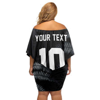 Custom New Zealand Football-Towards World Cup 2026 Family Matching Off Shoulder Short Dress and Hawaiian Shirt