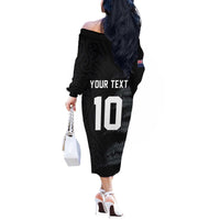 Custom New Zealand Football-Towards World Cup 2026 Off The Shoulder Long Sleeve Dress