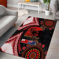Tonga and Australia ANZAC Day Area Rug Aboriginal and Ngatu Art Pattern - Gallipoli Lest We Forget LT03 - Polynesian Pride