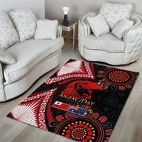 Tonga and Australia ANZAC Day Area Rug Aboriginal and Ngatu Art Pattern - Gallipoli Lest We Forget LT03 - Polynesian Pride