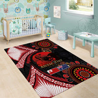 Tonga and Australia ANZAC Day Area Rug Aboriginal and Ngatu Art Pattern - Gallipoli Lest We Forget LT03 - Polynesian Pride
