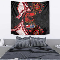 Tonga and Australia ANZAC Day Tapestry Aboriginal and Ngatu Art Pattern - Gallipoli Lest We Forget