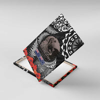 New Zealand and Cook Islands ANZAC Day Canvas Wall Art Gallipoli Lest We Forget Tatau Art Tribal and Maori Tattoo with Fern LT03 With Frame Black - Polynesian Pride