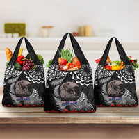 New Zealand and Cook Islands ANZAC Day Grocery Bag Gallipoli Lest We Forget Tatau Art Tribal and Maori Tattoo with Fern LT03 3-pack One Size Black - Polynesian Pride