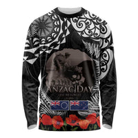 New Zealand and Cook Islands ANZAC Day Long Sleeve Shirt Gallipoli Lest We Forget Tatau Art Tribal and Maori Tattoo with Fern
