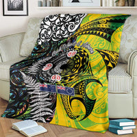 New Zealand and Cook Islands Together Blanket Tatau Art Tribal Pattern-Maori Tattoo with Fern and Paua Shell LT03 - Polynesian Pride
