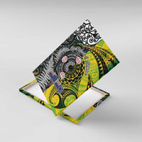 New Zealand and Cook Islands Together Canvas Wall Art Tatau Art Tribal Pattern-Maori Tattoo with Fern and Paua Shell LT03 With Frame Art - Polynesian Pride