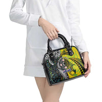 New Zealand and Cook Islands Together Shoulder Handbag Tatau Art Tribal Pattern-Maori Tattoo with Fern and Paua Shell LT03 - Polynesian Pride