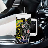 New Zealand and Cook Islands Together Tumbler With Handle Tatau Art Tribal Pattern-Maori Tattoo with Fern and Paua Shell LT03 - Polynesian Pride