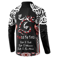 Aotearoa Toitu Te Tiriti-Maori Taniwha Button Sweatshirt Toitu Te Whenua Toitu Te Reo Maori LT03 - Polynesian Pride