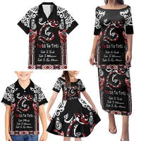 Aotearoa Toitu Te Tiriti-Maori Taniwha Family Matching Puletasi and Hawaiian Shirt Toitu Te Whenua Toitu Te Reo Maori LT03 - Polynesian Pride