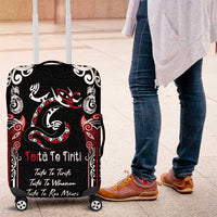 Aotearoa Toitu Te Tiriti-Maori Taniwha Luggage Cover Toitu Te Whenua Toitu Te Reo Maori