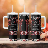 Aotearoa Toitu Te Tiriti-Maori Taniwha Tumbler With Handle Toitu Te Whenua Toitu Te Reo Maori LT03 - Polynesian Pride